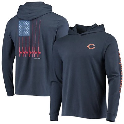 Men's Chicago Bears Navy Vineyard Vines Hoodie Long Sleeve T Shirt