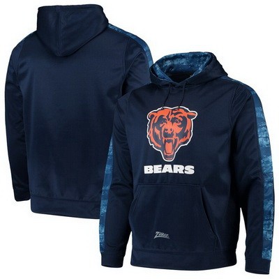 Men's Chicago Bears Navy Zubaz Tonal Oxide Pullover Hoodie