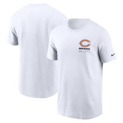 Men's Chicago Bears White Sideline Infograph Lockup Performance T Shirt