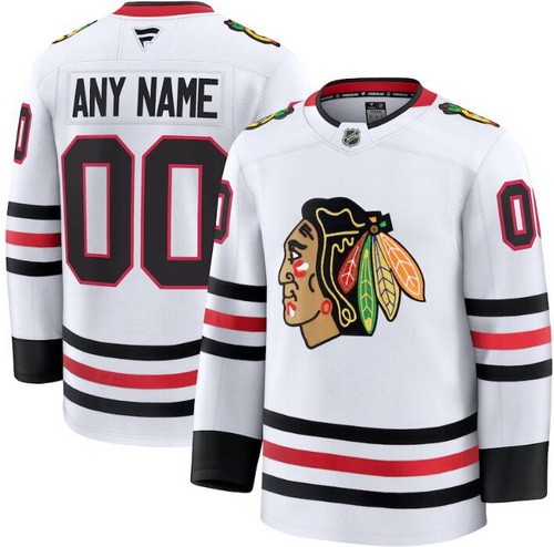 Men's Chicago Blackhawks Customized White Fanatics Authentic Jersey