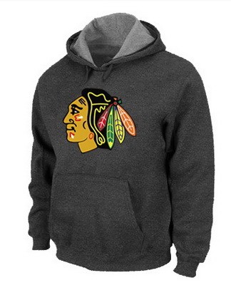 Men's Chicago Blackhawks Dark Gray Printed Pullover Hoodie