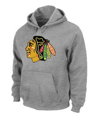 Men's Chicago Blackhawks Gray Printed Pullover Hoodie