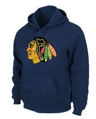 Men's Chicago Blackhawks Navy Blue Printed Pullover Hoodie