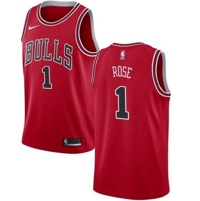 Men's Chicago Bulls #1 Derrick Rose Red Icon Hot Press Jersey