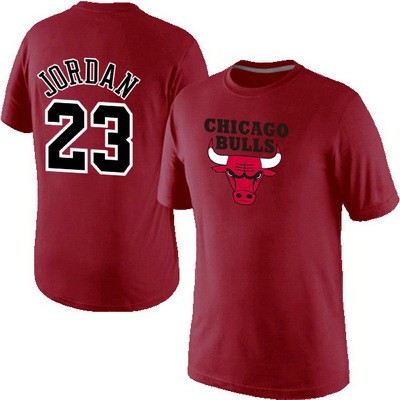 Men's Chicago Bulls #23 Michael Jordan Red Printed T Shirt 14849