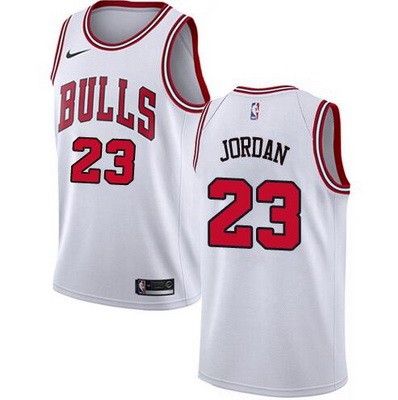 Men's Chicago Bulls #23 Michael Jordan White Icon Hot Press Jersey