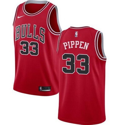 Men's Chicago Bulls #33 Scottie Pippen Red Icon Hot Press Jersey