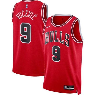 Men's Chicago Bulls #9 Nikola Vucevic Red Icon Heat Press Jersey