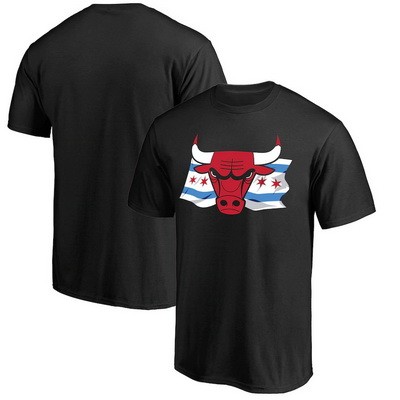 Men's Chicago Bulls Black Printed T-Shirt 206002