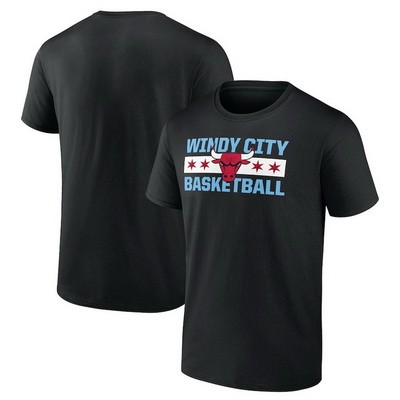 Men's Chicago Bulls Black Printed T-Shirt 206017