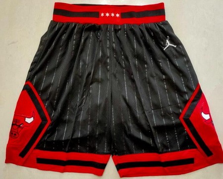Men's Chicago Bulls Black Stripes Swingman Shorts