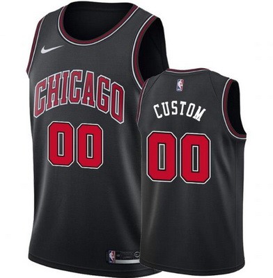 Men's Chicago Bulls Customized Black Stitched Swingman Jersey