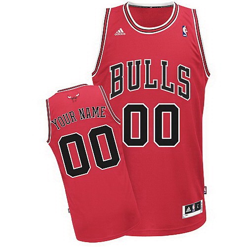 Men's Chicago Bulls Customized Red Swingman Adidas Jersey