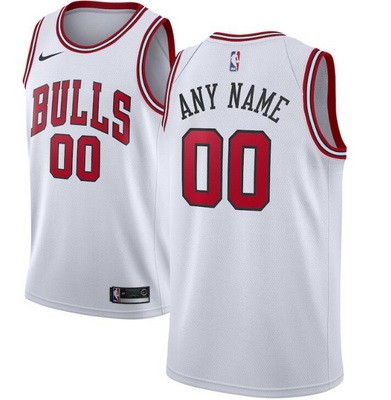 Men's Chicago Bulls Customized White Stitched Swingman Jersey