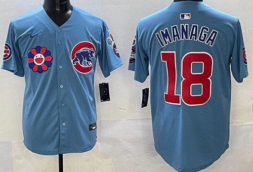 Men's Chicago Cubs #18 Shota Imanaga Baby Blue 2025 Tokyo Series Limited Jersey