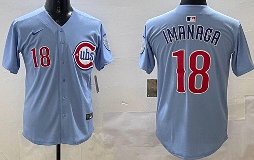 Men's Chicago Cubs #18 Shota Imanaga Baby Blue Limited Jersey