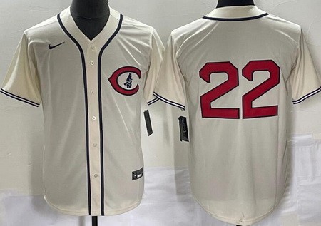Men's Chicago Cubs #22 Jason Heyward Cream 2022 Field of Dreams Cool Base Jersey