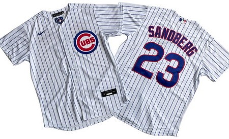 Men's Chicago Cubs #23 Ryne Sandberg White Cool Base Jersey