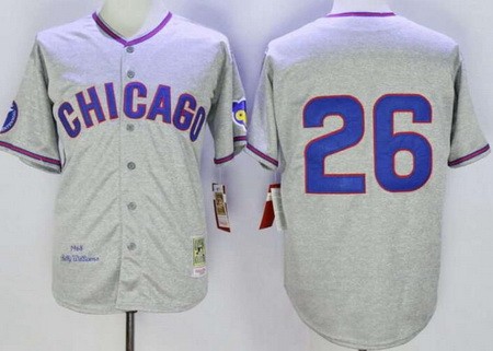 Men's Chicago Cubs #26 Billy Williams Gray 1968 Throwback Jersey