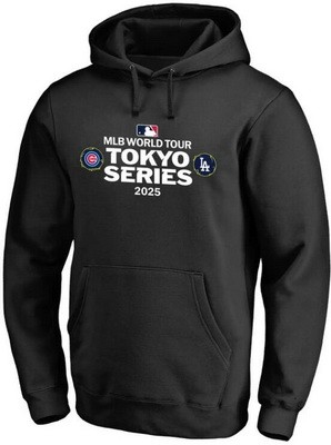 Men's Chicago Cubs Black 2025 Tokyo Series Performance Pullover Hoodie