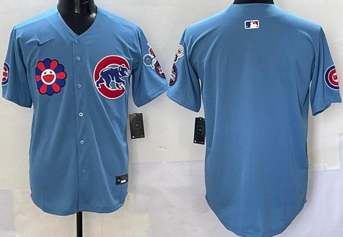 Men's Chicago Cubs Blank Baby Blue 2025 Tokyo Series Limited Jersey