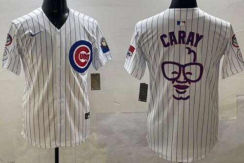 Men's Chicago Cubs Caray White Fashion Limited Jersey