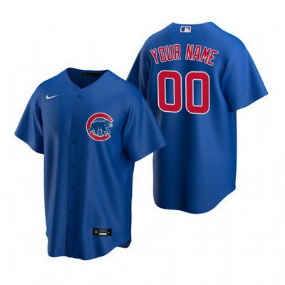 Men's Chicago Cubs Customized Blue Alternate 2020 Cool Base Jersey
