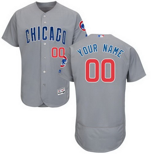 Men's Chicago Cubs Customized Gray FlexBase Jersey