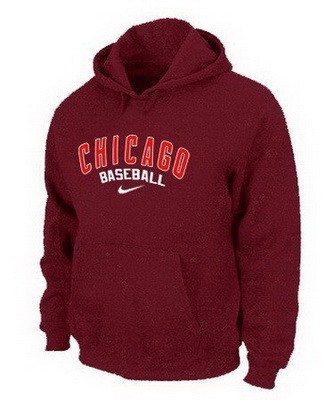 Men's Chicago Cubs Red Printed Pullover Hoodie