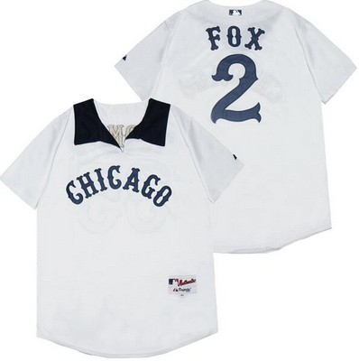 Men's Chicago White Sox #2 Nellie Fox White 1976 Turn Back The Clock Jersey