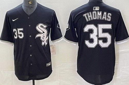 Men's Chicago White Sox #35 Frank Thomas Black Limited Jersey