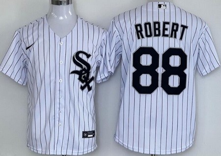 Men's Chicago White Sox #88 Luis Robert White Cool Base Jersey