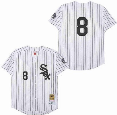 Men's Chicago White Sox #8 Bo Jackson White 1993 Throwback Jersey