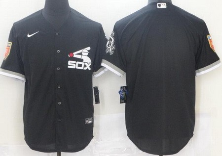 Men's Chicago White Sox Blank Black Alternate Cool Base Jersey