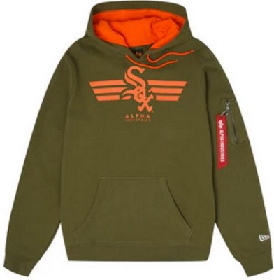 Men's Chicago White Sox Green Alpha Industries Pullover Hoodie