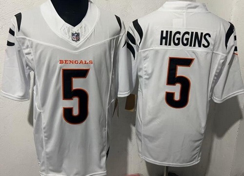 Men's Cincinnati Bengals #5 Tee Higgins Limited White FUSE Vapor Jersey