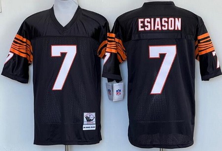 Men's Cincinnati Bengals #7 Boomer Esiason Black Throwback Jersey