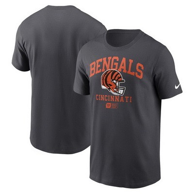 Men's Cincinnati Bengals Anthracite Helmet Essential T Shirt
