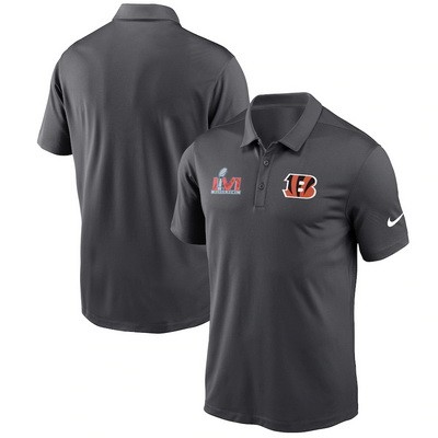 Men's Cincinnati Bengals Anthracite Super Bowl LVI Bound Patch Polo