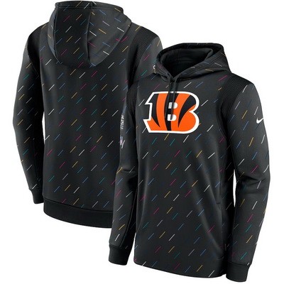 Men's Cincinnati Bengals Black 2021 Crucial Catch Therma Pullover Hoodie