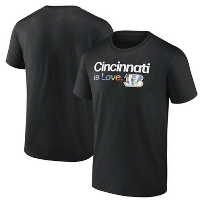 Men's Cincinnati Bengals Black City Pride Team V Neck T Shirt