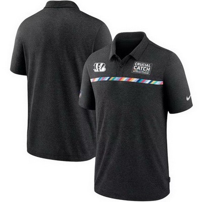 Men's Cincinnati Bengals Black Crucial Catch Polo