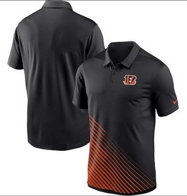 Men's Cincinnati Bengals Black Orange Vapor Performance Polo