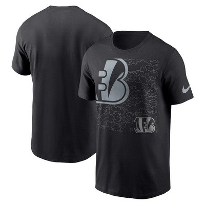 Men's Cincinnati Bengals Black RFLCTV T Shirt