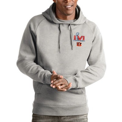 Men's Cincinnati Bengals Gray Antigua Super Bowl LVI Bound Victory Pullover Hoodie