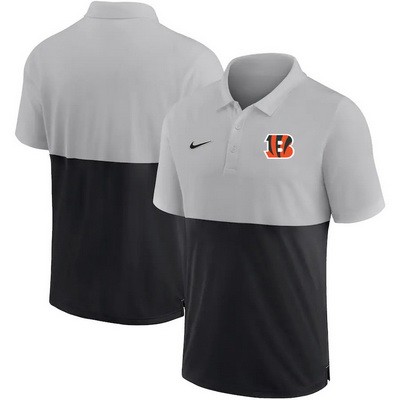 Men's Cincinnati Bengals Gray Black Patchwork Polo