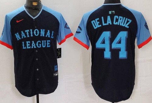 Men's Cincinnati Reds #44 Elly De La Cruz Navy 2024 All Star Limited Jersey
