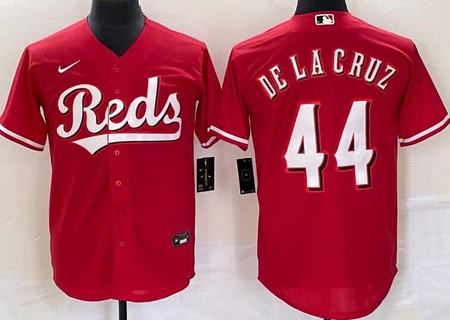 Men's Cincinnati Reds #44 Elly De La Cruz Red Cool Base Jersey