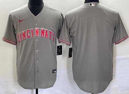Men's Cincinnati Reds Blank Gray Cool Base Jersey