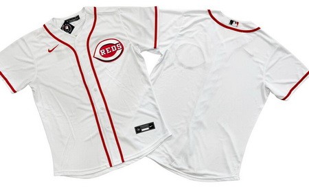 Men's Cincinnati Reds Blank White Cool Base Jersey